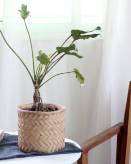 Retro Woven Bamboo Basket Flower Pot
